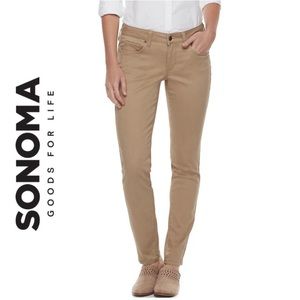 Sonoma Womens Tan/Khaki/Beige Skinny Jeans Size 4